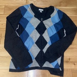 ZIP UP CARDIGAN RETRO💙🤍